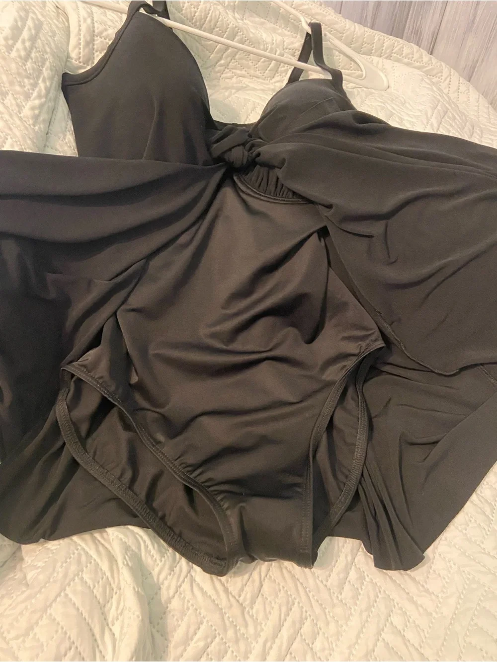 Miraclesuit Black Tie-Front One-Piece Lovey Swim Dress